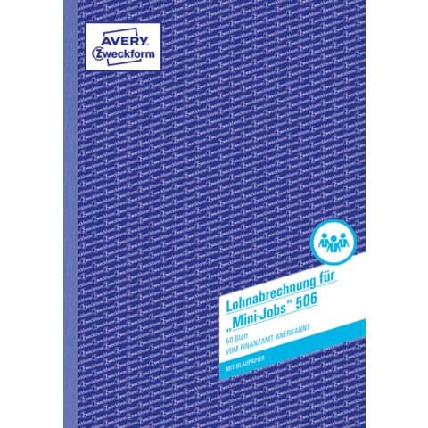 AVERY Zweckform Lohnabrechnung für geringfügig/kurzfristig Beschäftigte Formularbuch 506