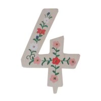 TIB Geburtstagszahl "4" - Holz, 10 cm