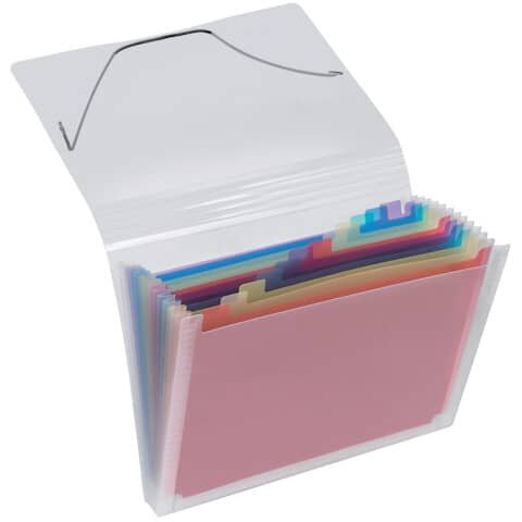 VELOFLEX Fächermappe Crystal 12 Fächer transparent