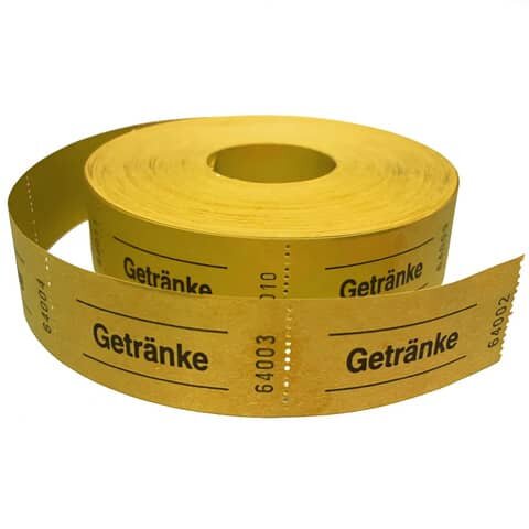 WOLF & APPENZELLER Gutscheinrolle "Getränke" gelb