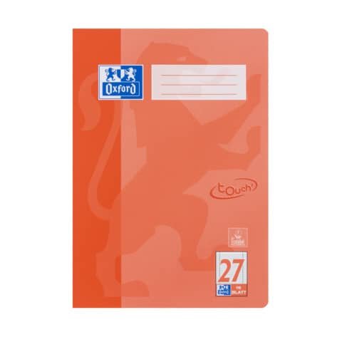 OXFORD Schulheft Touch Lineatur 27 liniert DIN A4 Innen- und Außenrand, 16 Blatt