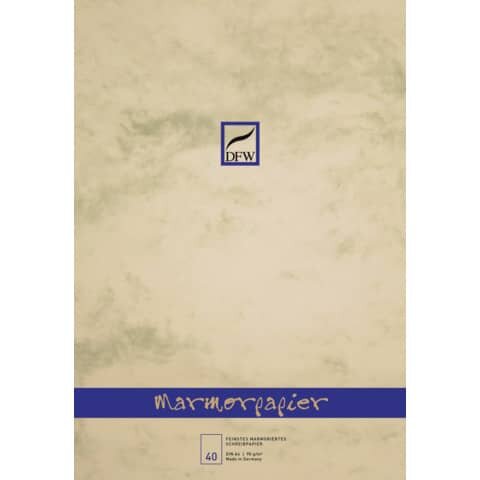 DFW Briefblock Marmorpapier - A4, unliniert, 90 g/qm, 40 Blatt, chamois