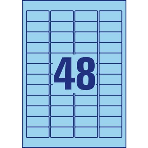 960 AVERY Zweckform Etiketten L6039-20 blau 45,7 x 21,2 mm