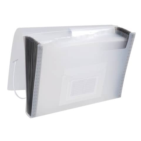 Q-CONNECT Fächermappe - 13 Taschen, 250 Blatt, PP, transluzent transparent
