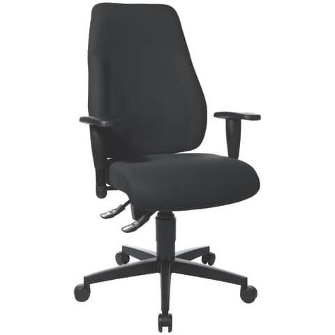 TOPSTAR Fitness-Drehstuhl Lady SITNESS - schwarz, Armlehnen, Teppichrollen