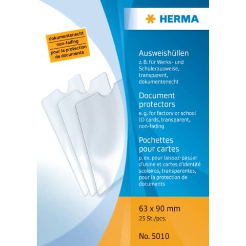 HERMA 5010 Ausweishüllen - 63x90 mm, geprägt, dokumentenecht