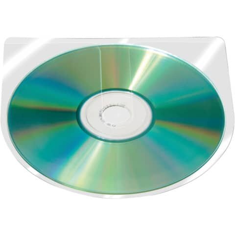 Q-CONNECT CD/DVD-Hüllen selbstklebend - ohne Lasche, transparent, 100 Stück