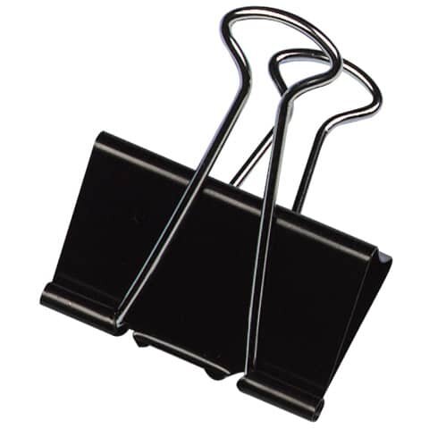 Q-CONNECT Foldback-Klammern - 32 mm, Klemmvolumen 13 mm, schwarz, 10 Stück