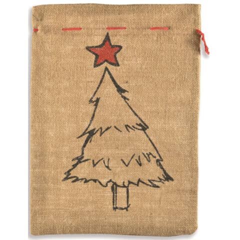 Weihnachtlicher Jutesack Baum natur