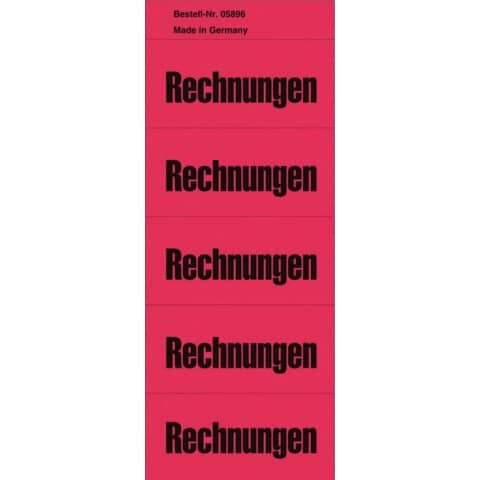 Inhaltsschilder Rechnungen - Beutel mit 100 Stück, rot