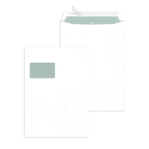 MAILMEDIA Versandtaschen C4 , mit Fenster, haftklebend, 100 g/qm, weiß, 250 Stück