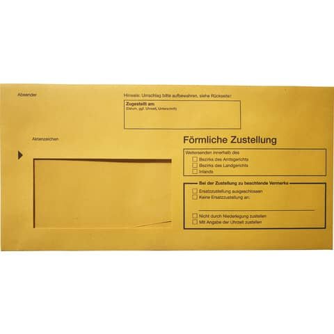 RNK Zustellungsumschlag innerer DIN Lang - mit Sichtfenster, 80g/qm