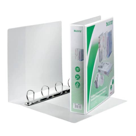 4 LEITZ Präsentationsringbücher 4-Ringe weiß 6,3 cm DIN A4