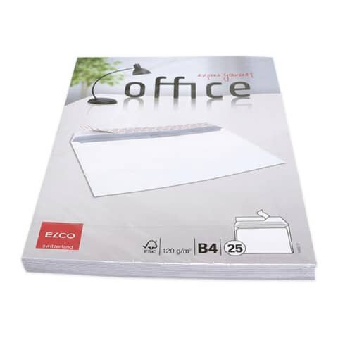 ELCO Versandtasche Office - B4, hochweiß, hk, m.ID, oF, 80 g/qm, 25 Stück