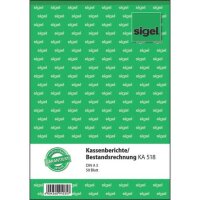 SIGEL Kassenbericht/Bestandsrechnung Formularbuch KA518