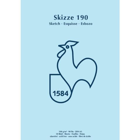 HAHNEMÜHLE Skizzenblock Skizze 190 DIN A3, 1 Block