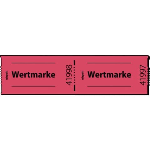 SIGEL Gutscheinmarken-Rollen »Wertmarke« - rot, fortlaufend nummeriert, 60x30 mm, 500 Stück