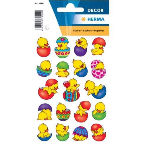 HERMA 3686 Sticker DECOR Küken im Ei  - 60 Stück