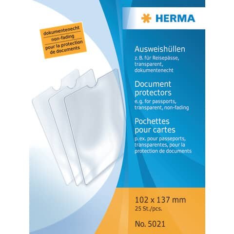 HERMA 5021 Ausweishüllen - 102x137 mm für Reisepässe, geprägt, dokumentenecht