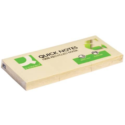 Q-CONNECT Haftnotizen Recycling - 38 x 51 mm, gelb