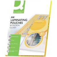 Q-CONNECT Folientasche - A4, 2x 80 mym, 100 Stück