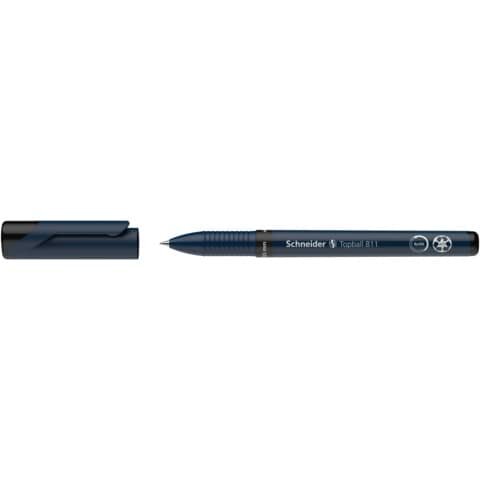 Schneider Topball 811 Tintenroller schwarz/silber 0,5 mm, Schreibfarbe: schwarz, 1 St.
