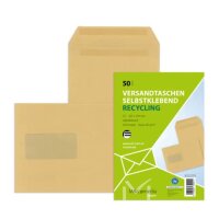 MAILMEDIA Versandtaschen Recycling - C5, mit Fenster,...