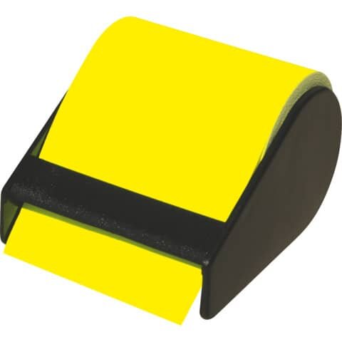RNK Haftnotiz Rolle im Abroller - neongelb 60 mm x 10 m, nachfüllbar