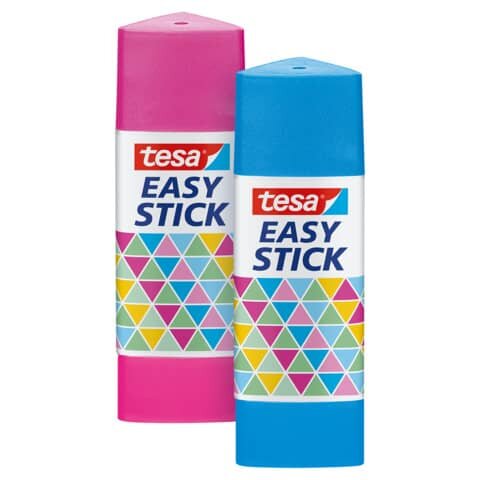 TESA Klebestift Easy Stick - 2x 12 g, pink & blau