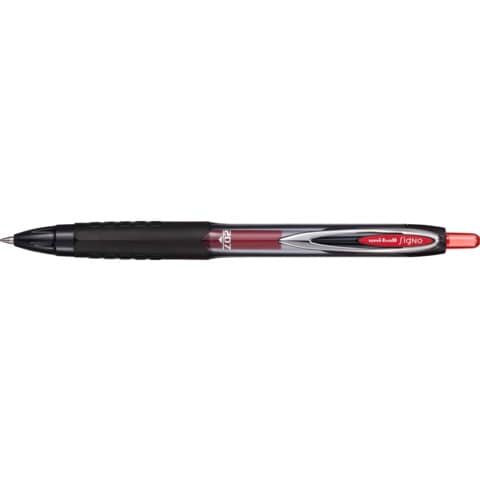 uni-ball Signo 207 Gelschreiber schwarz/transparent 0,4 mm, Schreibfarbe: rot, 1 St.