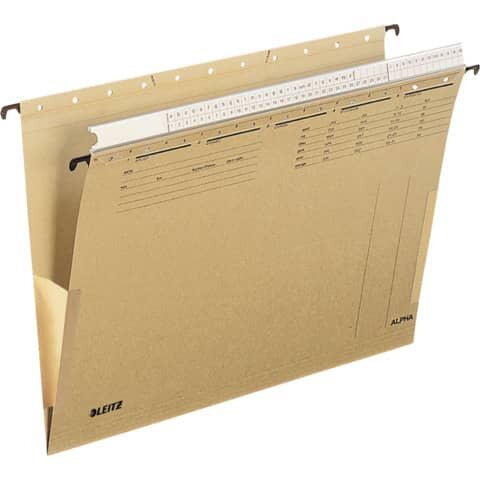 LEITZ 1936 Hängetasche ALPHA®, Organisationsleiste, seitlich zu, Natronkarton, naturbraun