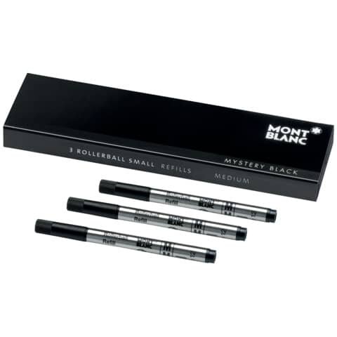 MONT BLANC Tintenrollermine Mozart - M, small, mystery black, 3 Stück