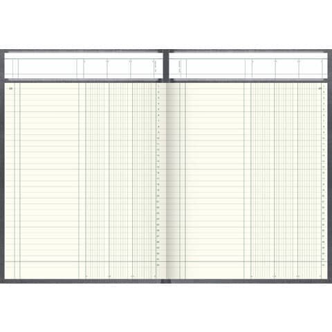 KÖNIG & EBHARDT Spaltenbuch Kopfleisten-Ausführung - A4, 3 Spalten, 96 Blatt, Schema über 1 Seite, mit Seitenzahlen