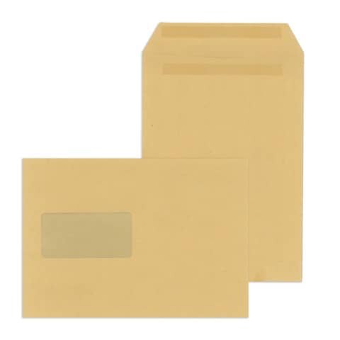 MAILMEDIA Versandtaschen Recycling - C5, mit Fenster, selbstklebend, 90 g/qm, braun, 500 Stück