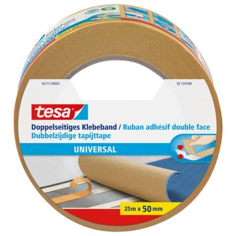 tesa universal 56172 doppelseitiges Klebeband 50,0 mm x 25,0 m, 1 Rolle