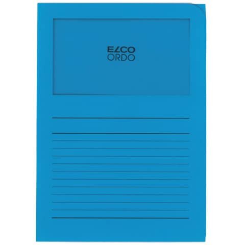 ELCO Sichtmappen Ordo classico - blau, 120g, 10 Stück, Sichtfenster und Linien