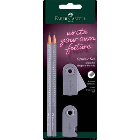 FABER CASTELL Bleistift-Set SPARKLE - 4-tlg., B, dapple gray, Blisterkarte