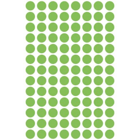 AVERY ZWECKFORM 3179 Markierungspunkte - Ø 8 mm, 4 Blatt/416 Etiketten, leuchtgrün