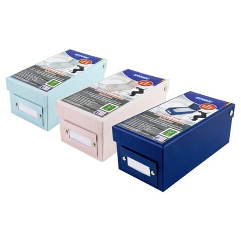 STYLEX Lern- und Karteikartenbox - A8 für 400 Karten, Karton, sortiert