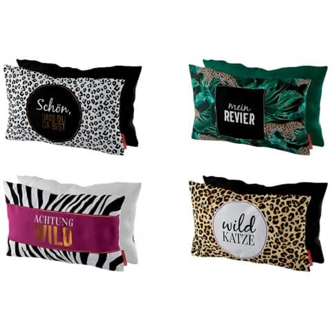 FÜR DICH Deko Kissen Wild in the City sortiert - 40 x 23 cm