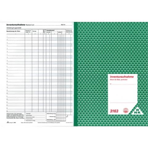 RNK Inventuraufnahme - Block, 50 Blatt, DIN A4