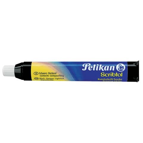 PELIKAN Kunstschrift-Tusche Scribtol®, Patrone mit Druckball+Pipette, 9 ml, schwarz