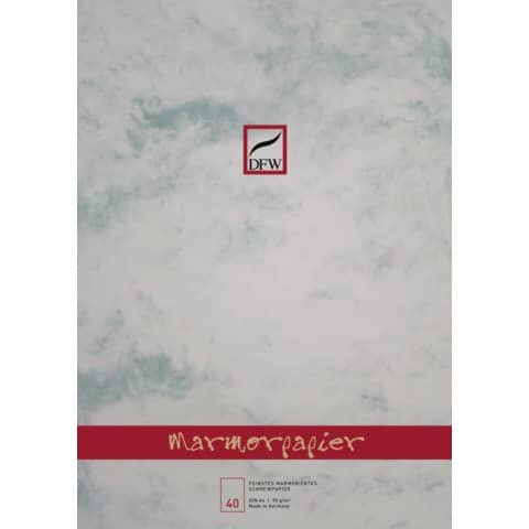 DFW Briefblock Marmorpapier - A4, unliniert, 90 g/qm, 40 Blatt, grau