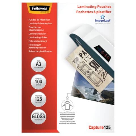 FELLOWES Laminierfolie Capture - A3, glänzend, 125 mym, 100 Stück