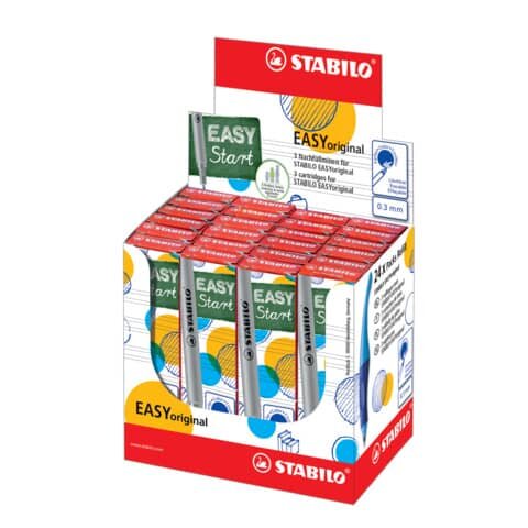 STABILO Tintenpatrone EASYoriginal - 0,3 mm, 3er Pack, Schreibfarbe blau (löschbar)