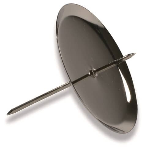 Adventskerzenhalter - 6 cm Schale mit Dorn, 4 Stück, silber