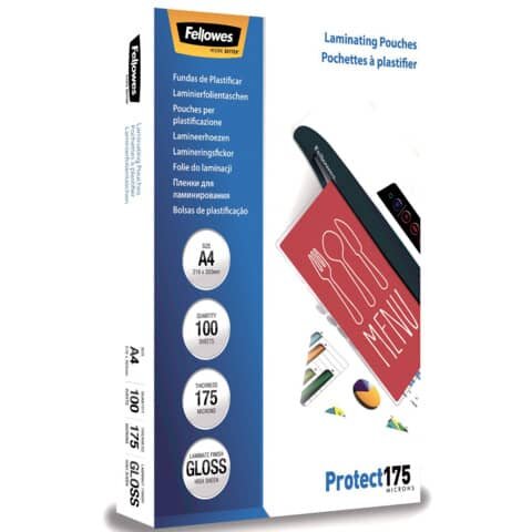 FELLOWES Laminierfolie Protect - A4, glänzend, 175 mym, 100 Stück