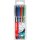 STABILO Fineliner mit gefederter Spitze - SENSOR M - medium - 4er Pack - schwarz, blau, rot, grün