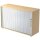 Hammerbacher Rollladenschrank - 2OH, 120 cm, Relinggriff, Ahorn/Silber
