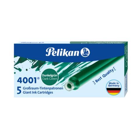 PELIKAN Tintenpatrone 4001® GTP/5 - dunkelgrün, 5 Patronen